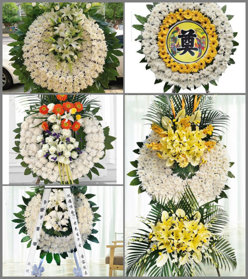 四川成都彭州市白鹿镇天台村花圈速递
